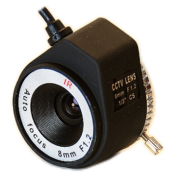 監視器材自動光圈8mm/F1.2紅外線專用IR鏡頭