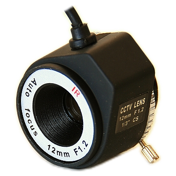 監視器材自動光圈12mm/F1.2紅外線專用IR鏡頭